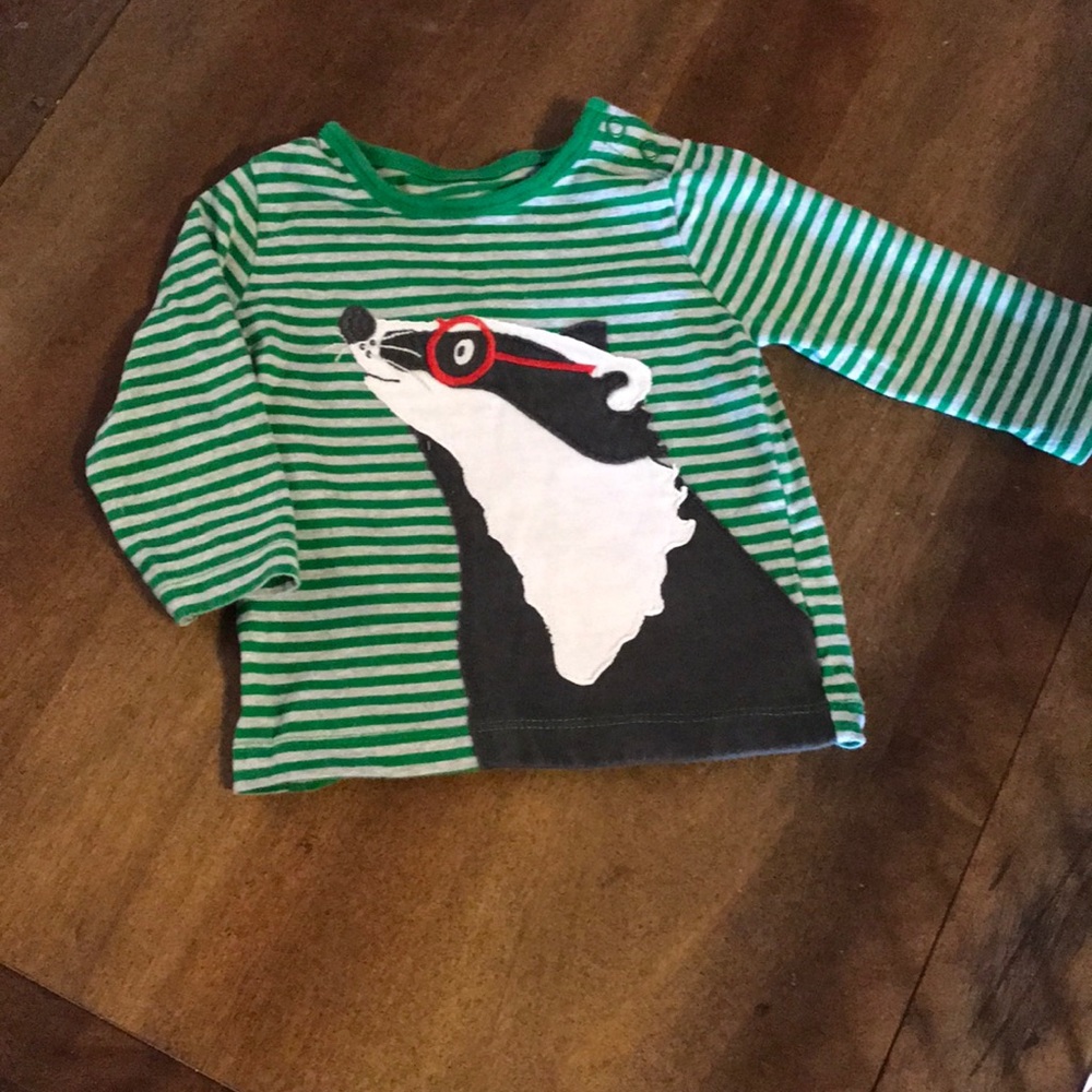 Baby Boden Badger Striped Shirt 6-12 Months